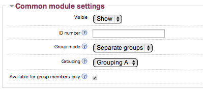 Common Module Settings