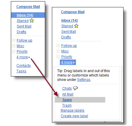 Finding your "spam" folder Gmail - Powered by Kayako fusion Help Desk Software