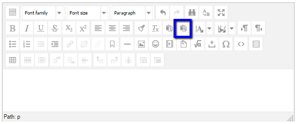 Paste from Word button - clipboard icon with a 'W'