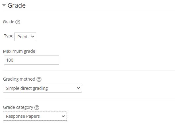 Assignment Grade Settings