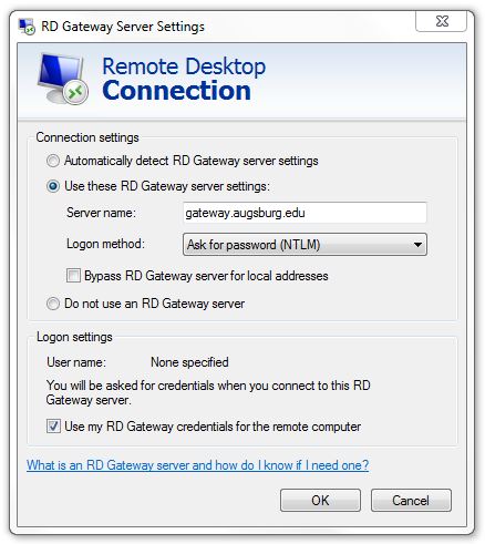 RD Gateway Server Settings