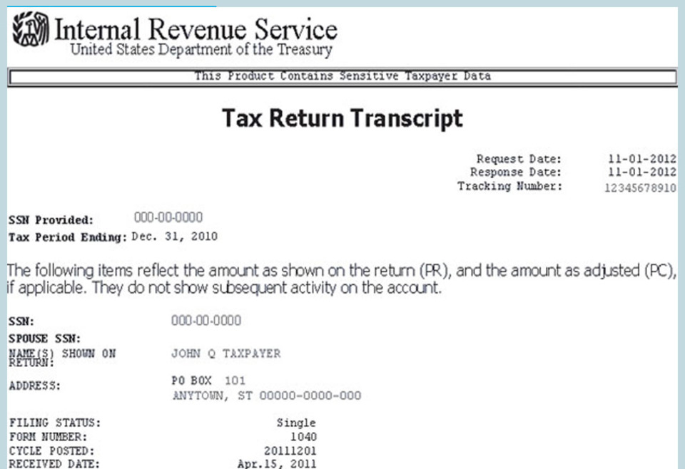 Tax Return Transcript 