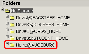 Drive listing in NetStorage