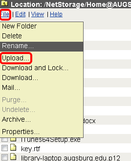 Uploading a file in NetStorage