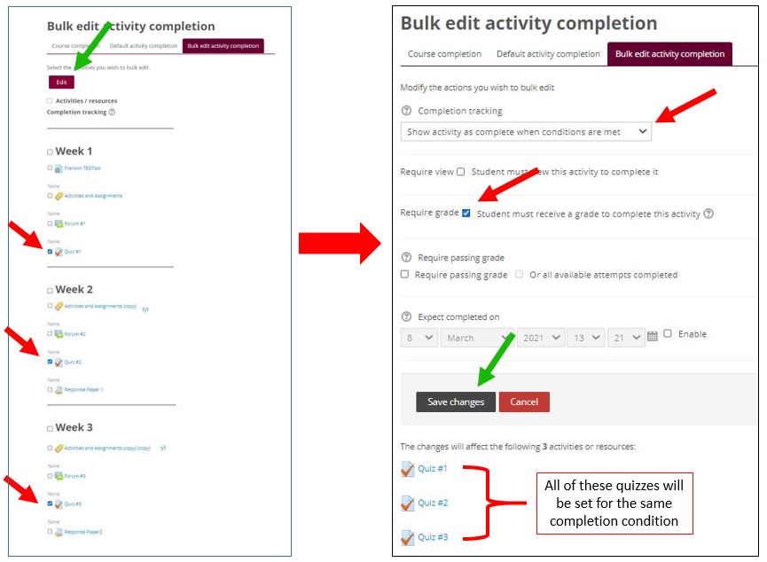 bulk edit quizzes