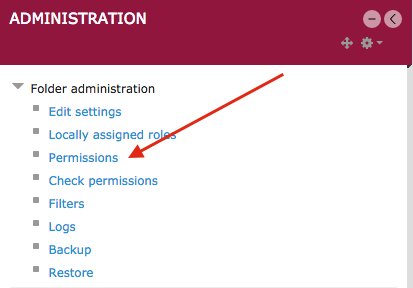Folder administration, permissions