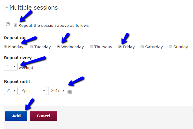 Click on "Sessions" tab