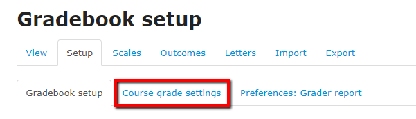Click the "Course grade settings" tab