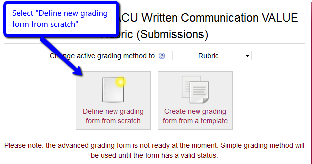 Build new Rubric from scratch