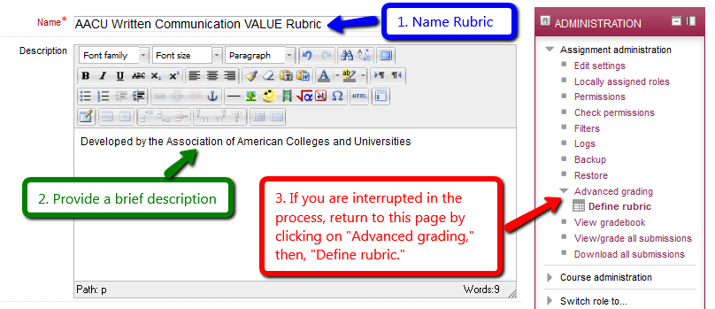 Name rubric