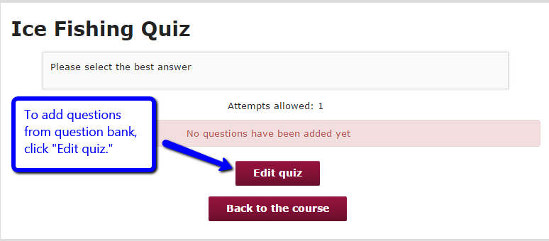 Edit quiz