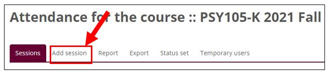 Click on "Add sessions"