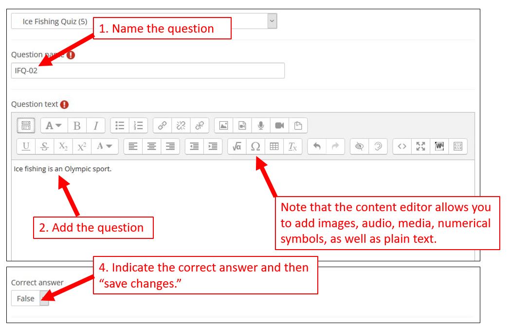 Insert question and indicate correct answer