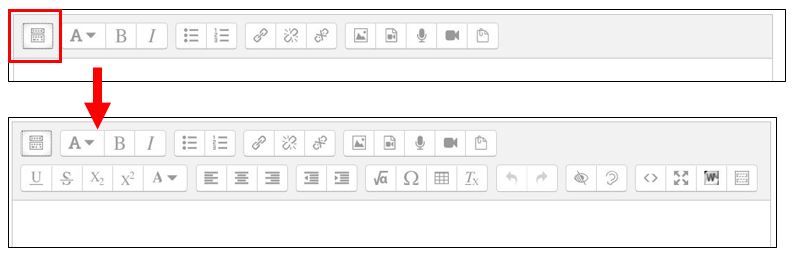 Open Moodle content editor toolbar