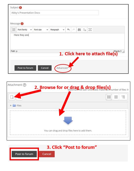 Attach a file to a forum