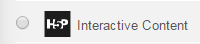 H5P option looks like a black square with "H5P" and says Interactive Content