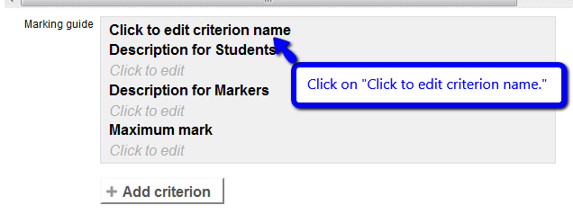 Click to edit criterion name