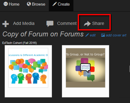 When done adding comments to your slides, click the "hamburger" button in the upper left corner, then select "Share."
