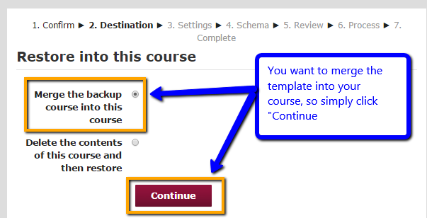 Merge the template into your course