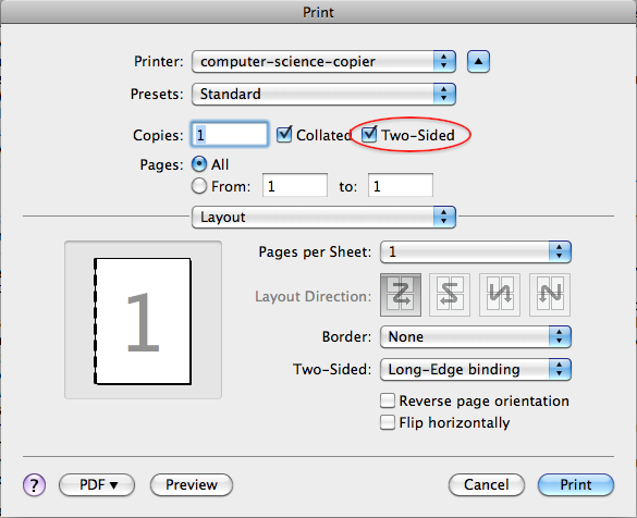 Setting Duplexing As The Default Printing Preset On A Mac Facultystaffstudents - Powered By Kayako Fusion Help Desk Software