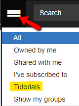 Click the menu button and select Tutorials