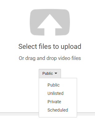 upload video window with security options